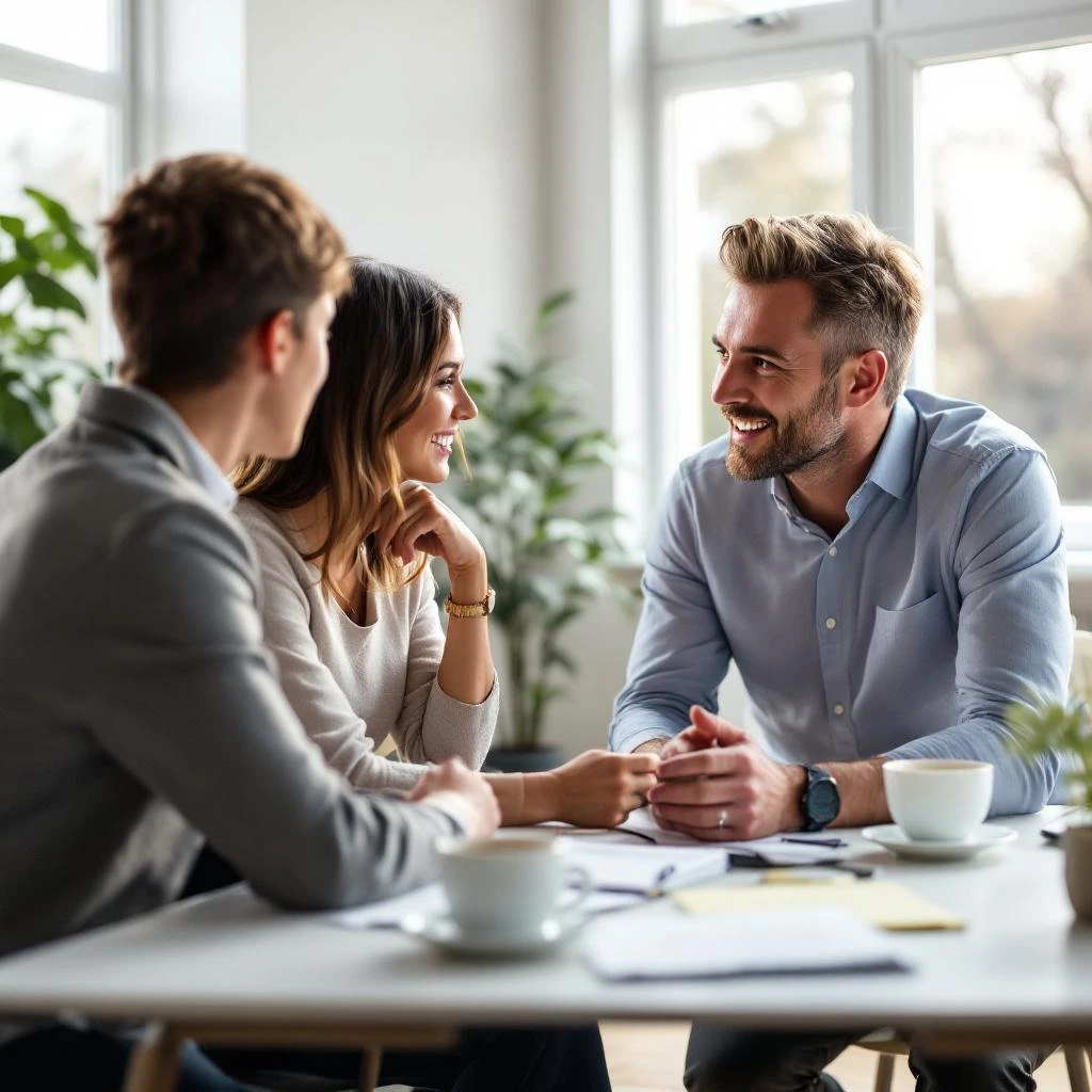 Professional coach in conversation with a client